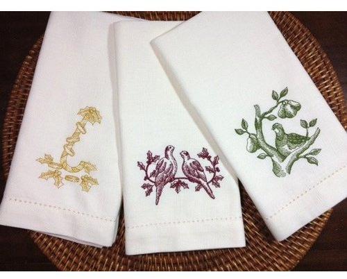 Printed Embroidered Napkins, Shape : Square