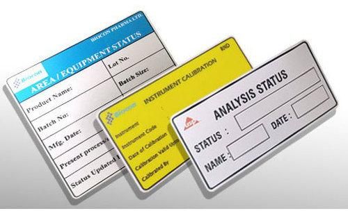 Rectangular Anodised Aluminum Calibration Label, Pattern : Printed
