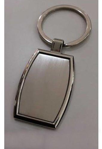 Polished Metal Engraving Keychain, Color : Silver