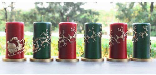 Beeswax Christmas Candles, Packaging Type : Box
