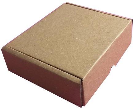 Plain Corrugated Paper Self Locking Packaging Box, Color : Brown