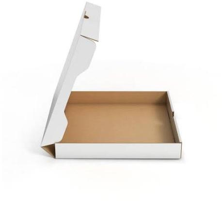 Paper Plain Square Pizza Packaging Box, Color : White