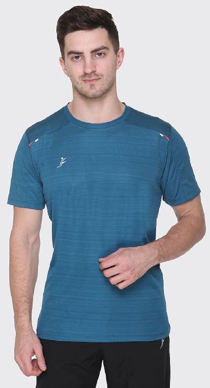 Round Neck Polyester Half Sleeve T-Shirt, for Sports, Length : 35 Inch, 40 Inch, 45 Inch