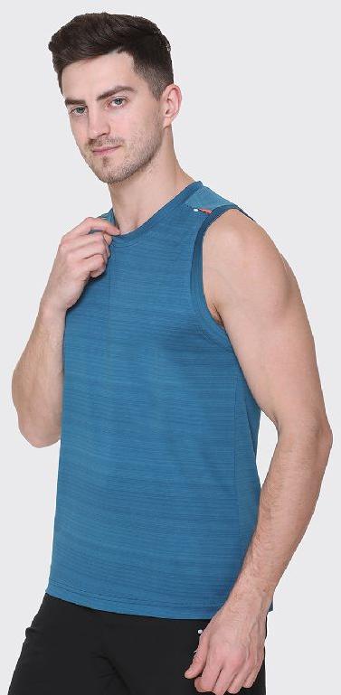 Round Neck Plain Polyester Sleeveless Sports T Shirt, Packaging Size : 20 Pieces, 30 Pieces, 50 Pieces