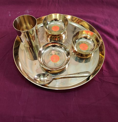 Bronze Dinner Set, for Home, Color : Golden yellow