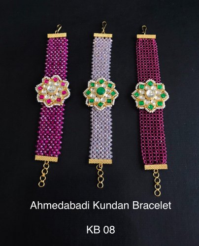 Indian BridalParty Wear Panja Bracelet With Adjustable Ring Set Of 2   Bridal fashion jewelry Bridal jewelry Indian jewelry sets