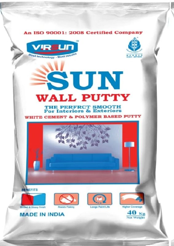 Virsun wall putty, Packaging Size : 10kg, 25kg