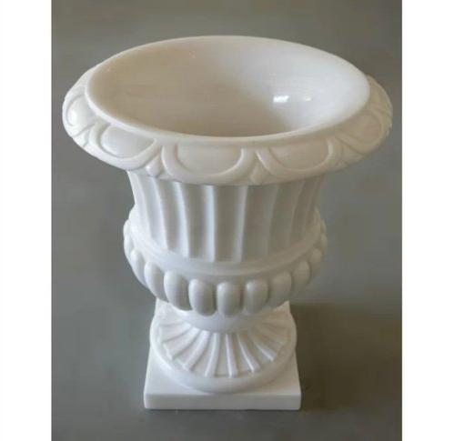 Round Marble Flower Pot, Color : White