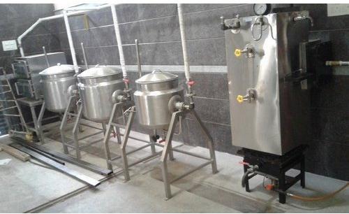Stainless Steel Steam cooking Rice vessel, Capacity : 50 to 200 Litres