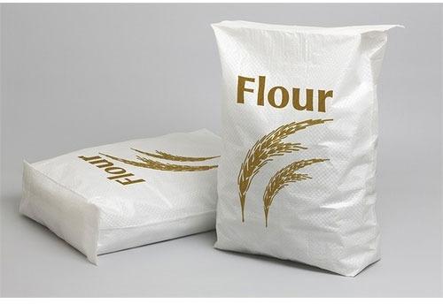 Plain PP Woven Flour Bag, Style : Bottom Stitched