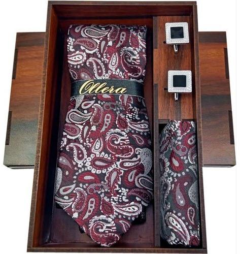 Silk Tie Gift Set, Color : Red