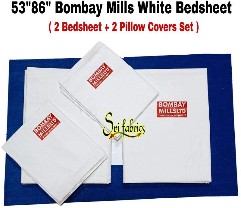 Bombay Mills White single pair Bedsheet