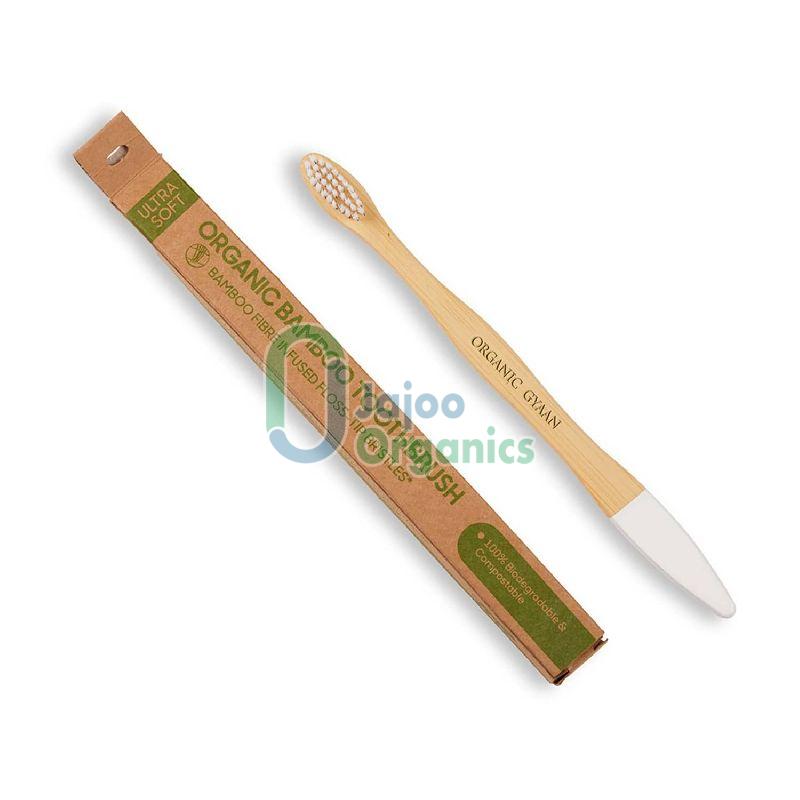 Organic Gyaan Bamboo Toothbrush, for Cleaning Teeth, Color : Brown