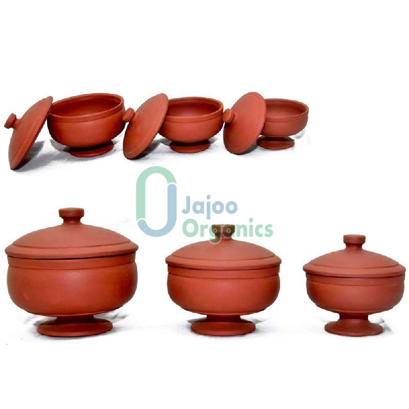 Round Clay Handi with Lid, for Storage Food Item, Pattern : Plain