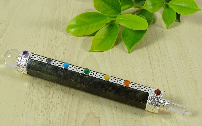 Crystal Labradorite Healing Stick, Packaging Type : Paper Box