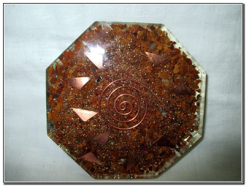 Red Jasper Orgone Octagon Vastu Plate