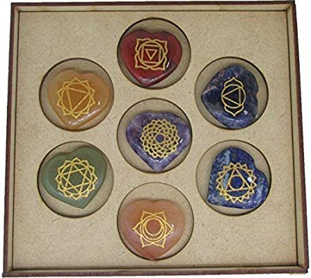 Seven Chakra Heart Reiki Set, for Aura Therapy, Meditation Tool, Size : Multiszes