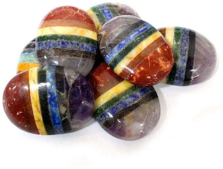 Seven Chakra Palm Stone