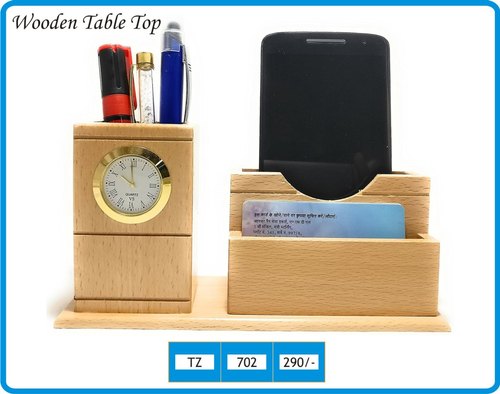 Wooden Pen Stand, for Office, Color : Brown