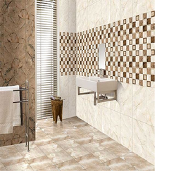 Ceramic Designer Bathroom Wall Tiles, Color : Brown White at Rs 35 ...