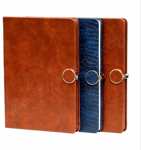 Section Sewing Synthetic PU Leather Executive Notebook, Size : A5
