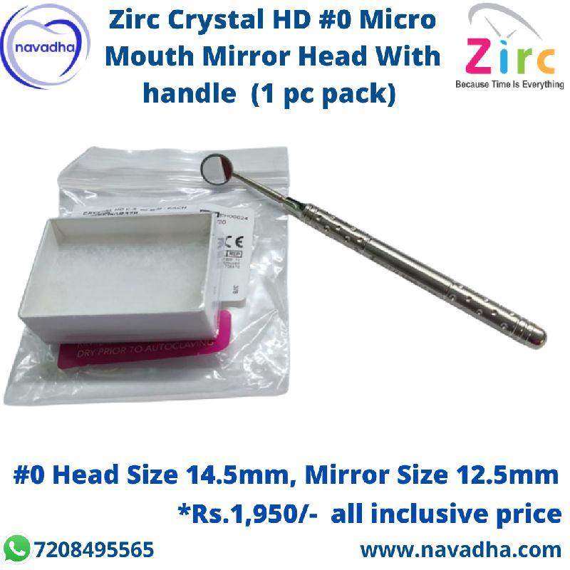 Metal Zirc Size Zero Mirrors, for Clinic Use, DEntal college, Dental
