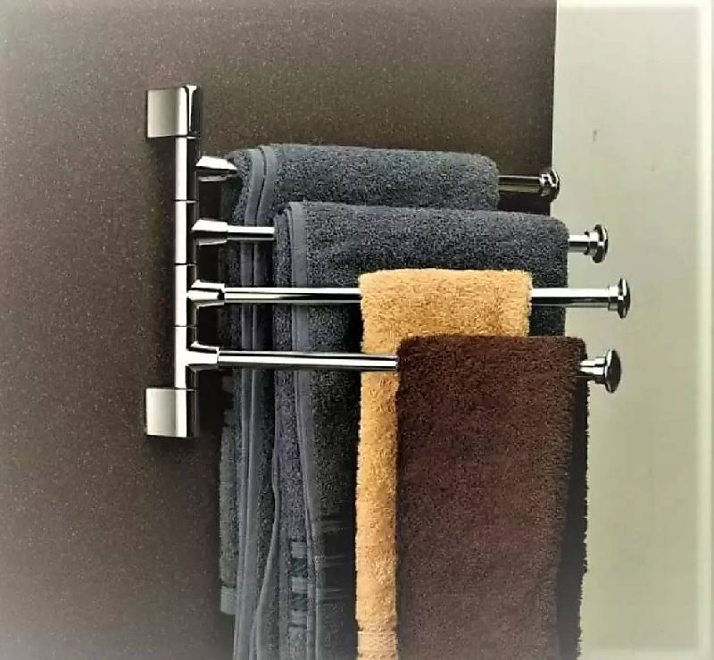 4-Arm Bathroom Swing Hanger Towel Rack