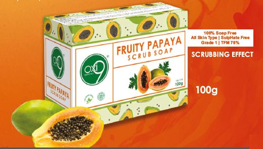 OXI9 Rectangle Papaya Soap, for Bathing