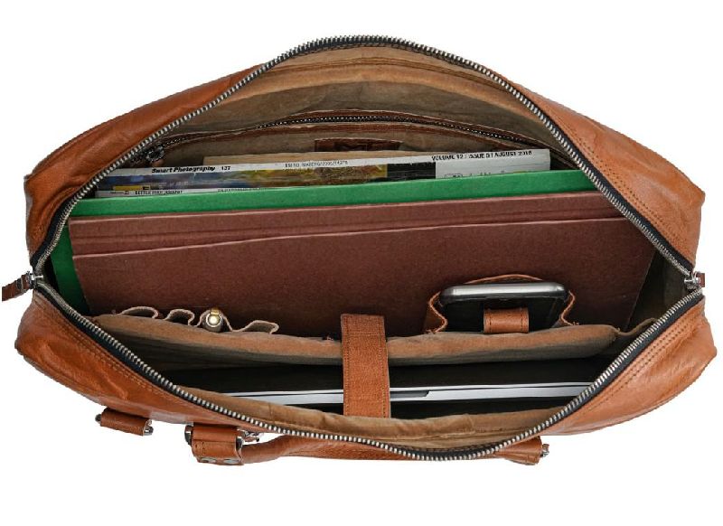 Brown Leather Laptop Bag, Pattern : Plain, Gender : Unisex at Rs 3,000 ...