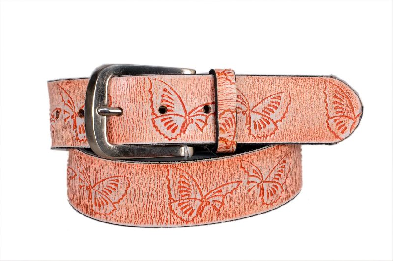 Ladies Leather Butterfly Print Belts