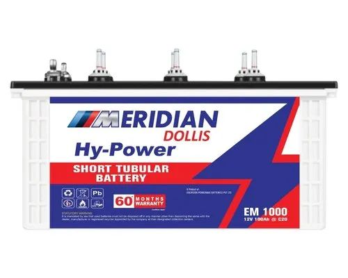 EM 1000 Meridian Tubular Battery, Voltage : 12 V