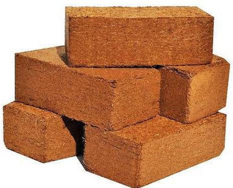 Rectangular Coir Pith 650gm Coco Peat Block, Color : Brown