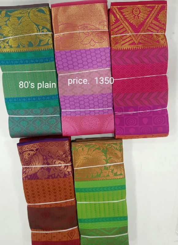 80 S Plain Cotton Saree