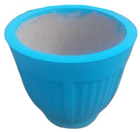 Round Color Coated Cement Flower Pot, for Plantation, Pattern : Plain