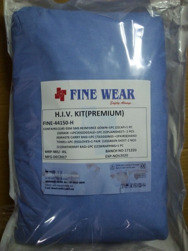 Fine Wear Premium HIV Kit, for Hospital, Color : Blue