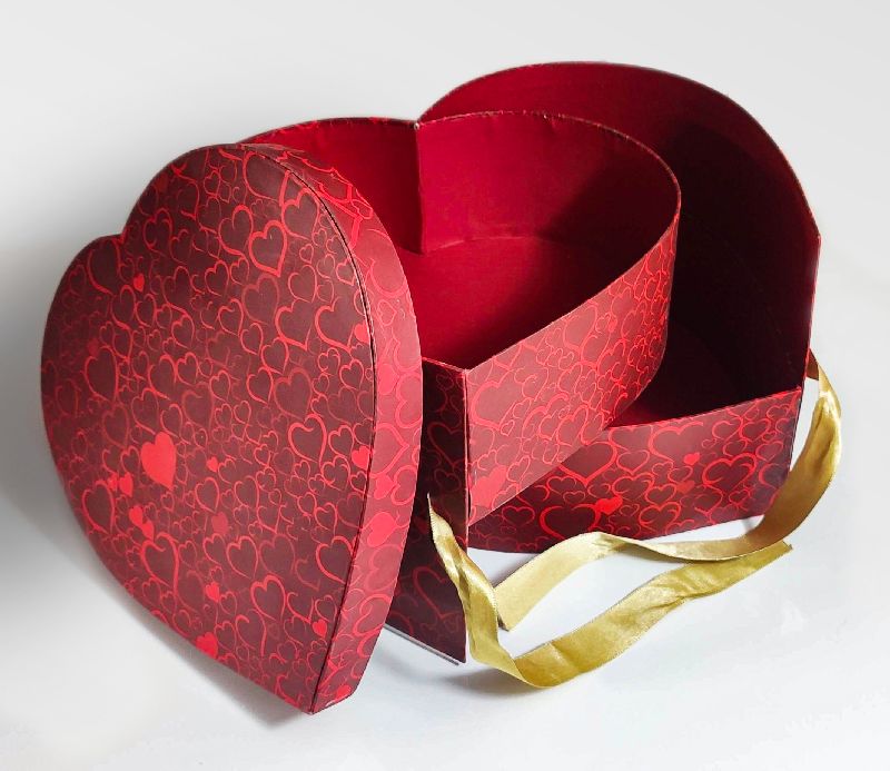 Printed Heart Shaped Gift Box, Size : Multisizes