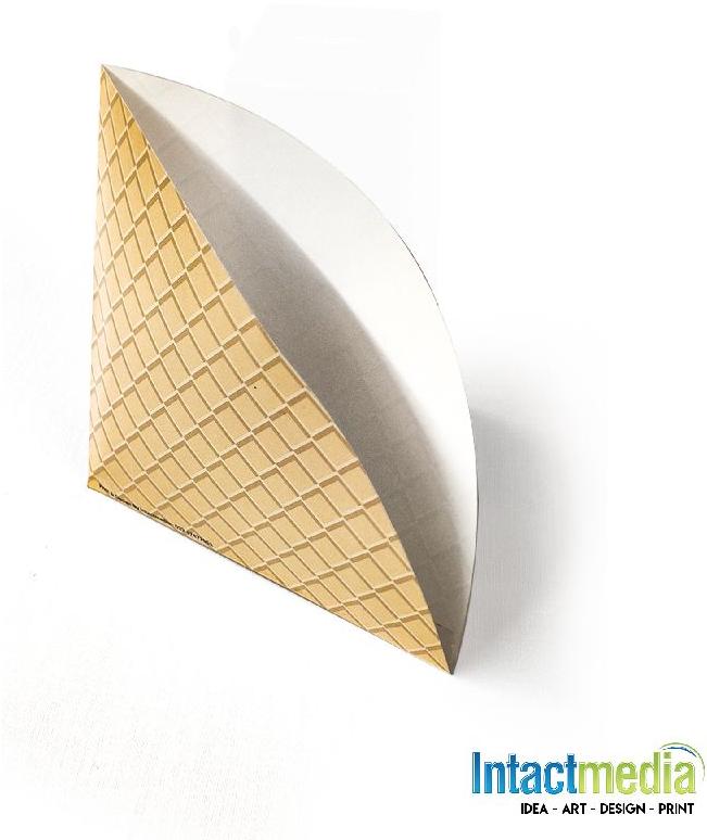 Cone Paper Waffle Pouch, for Food Industry, Pattern : Plain