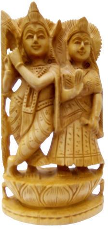 wooden radha krishna statue