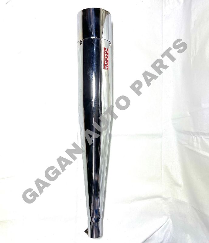 Round Mild Steel Fatboy Chrome Exhaust Silencer, for Automobiles, Feature : Fine Finished