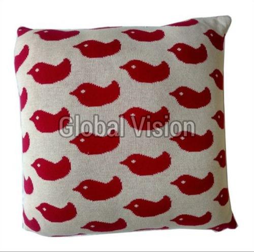 Printed Cotton Knitted Cushion Covers, Size : Standard