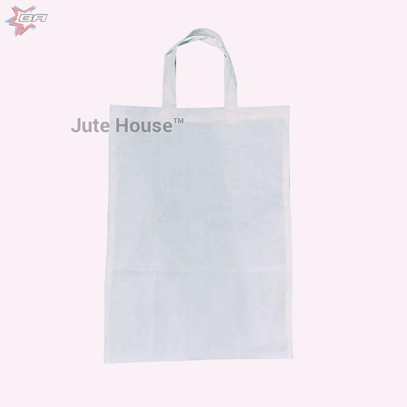 White color fabric shopping carry bags, Width : 12 Inch