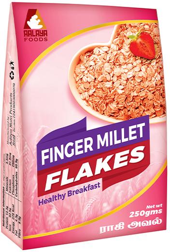 Aalaya Foods Crunchy Finger Millet Flakes, for Breakfast Cereal, Packaging Type : Paper Box