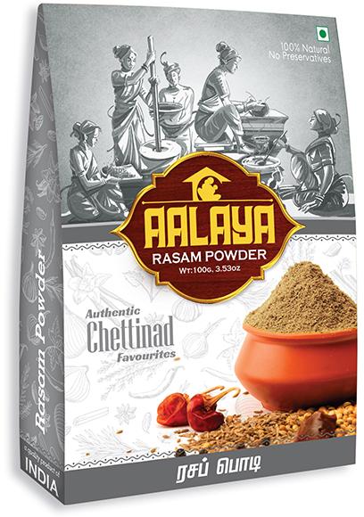 Aalaya Foods Blended Rasam Masala Powder, for Cooking, Packaging Size : 100gm