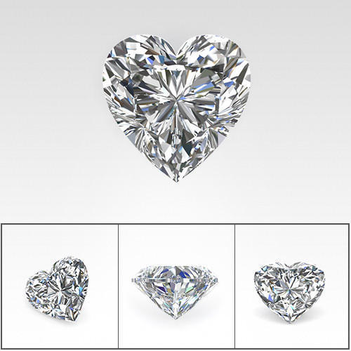 1.00 Carat Heart Shape Diamond, for Jewelry Use, Size : 6.40mm