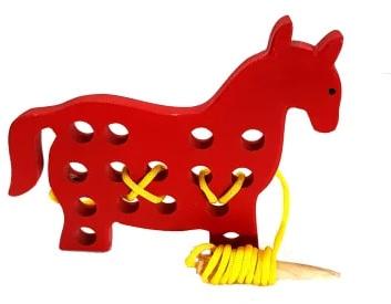 Kids Zone Polished Wooden Horse Toy, Feature : Colorful Pattern, Light Weight