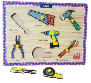 Polished Wooden Tools Puzzle, Color : Multicolor