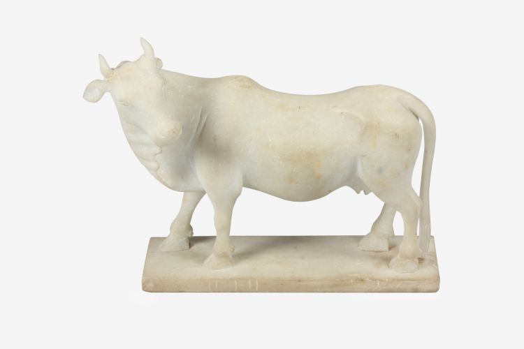 Polished Carved Marble Cow Statue, Packaging Type : Carton Box, Thermocol Box
