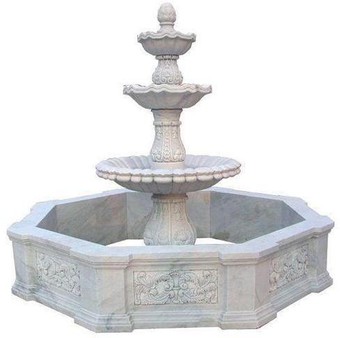Lotus Shape Polished Marble Fountain, for Amusement Park, Garden, Outdoor, Design : Modern