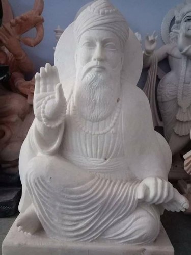 Polished Marble Guru Nanak Statue, for Handmade, Pattern : Carved
