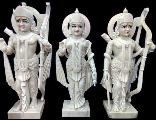 Marble Ram Darbar Statue, for Worship, Temple, Pattern : Carved
